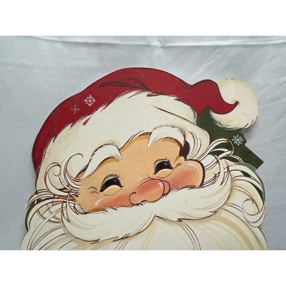 VINTAGE HALLMARK SANTA CLAUS DIECUT HOLIDAY WALL DECOR CHRISTMAS AMBASSADOR - Picture 4 of 10